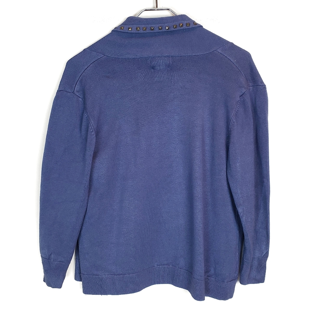 Ruby Rd. Periwinkle Blue Studded Long Sleeved Car… - image 3